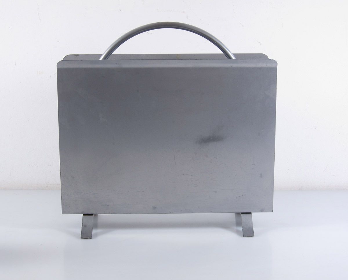 Gispen 1022 Metalen Tijdschriften- en Krantenrek 1932 Zilverkleur photo furniture