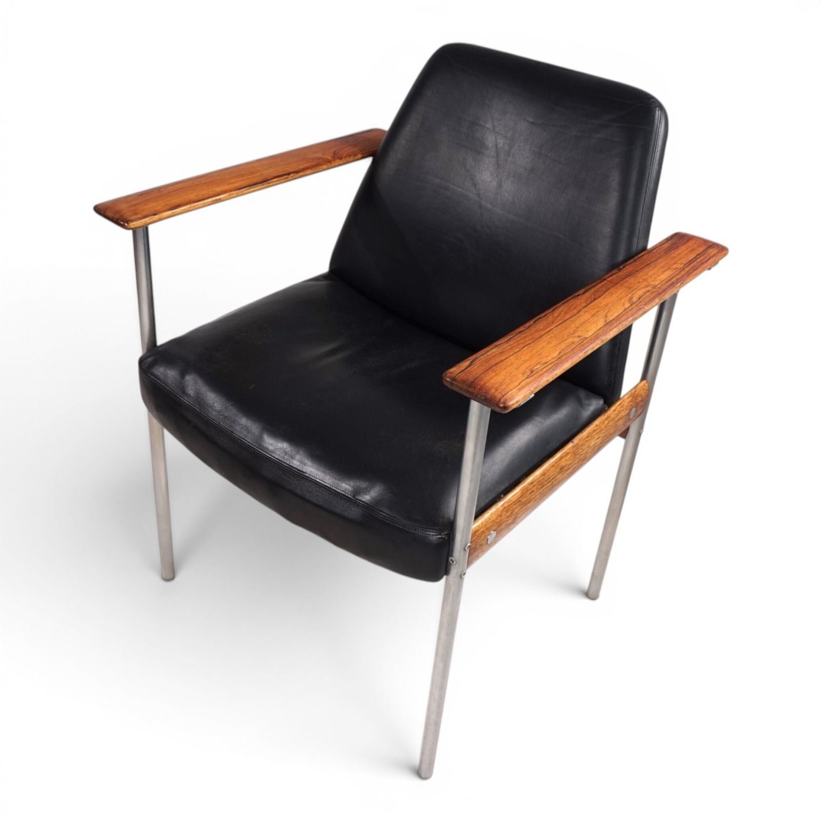 Leren fauteuil van Sven Ivar Dysthe voor Dokka Møbler, 1960 photo vintage