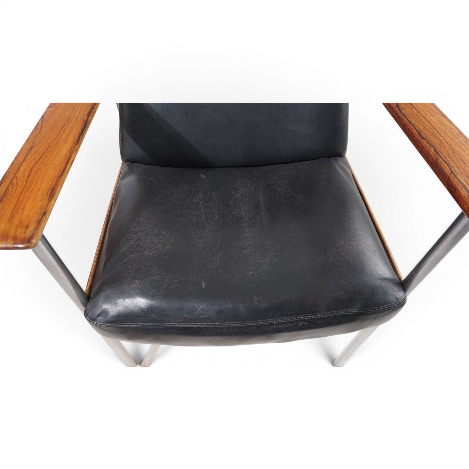 photo vintage Leren fauteuil van Sven Ivar Dysthe voor Dokka Møbler, 1960