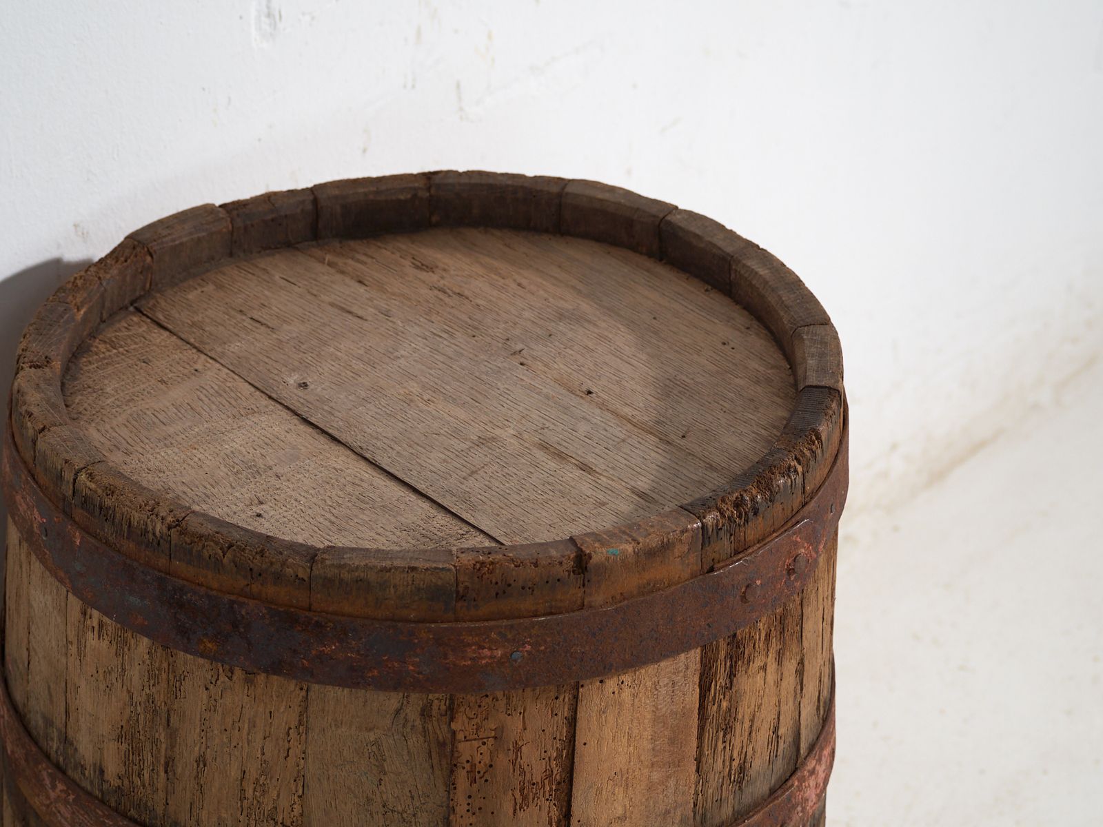 Antique Wooden Barrel With Iron Hoops – Hungary, Circa 1930 photo for sale