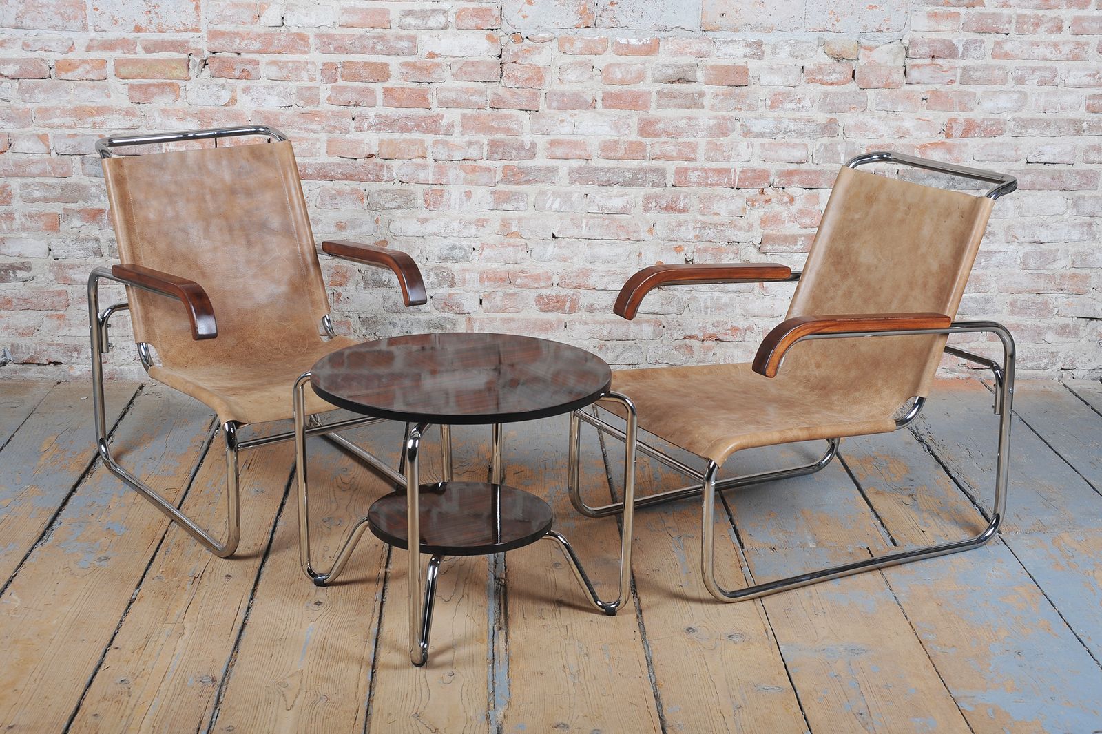 Two Restored Bauhaus Armchairs, By M. Breuer For Thonet, Chrome, Czech, 1920s photo vinterior