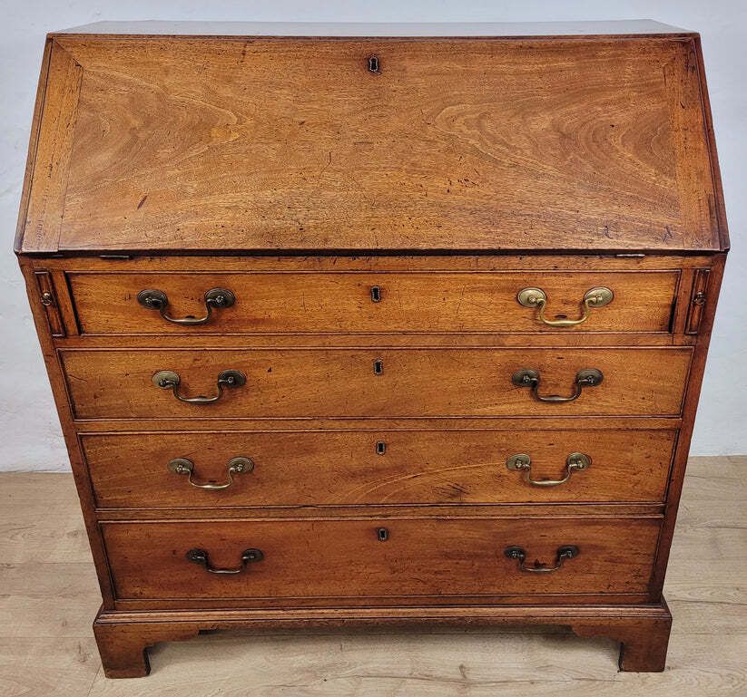 Furniture Georgian Writing Bureau Desk Oak 18thc Antique English photo