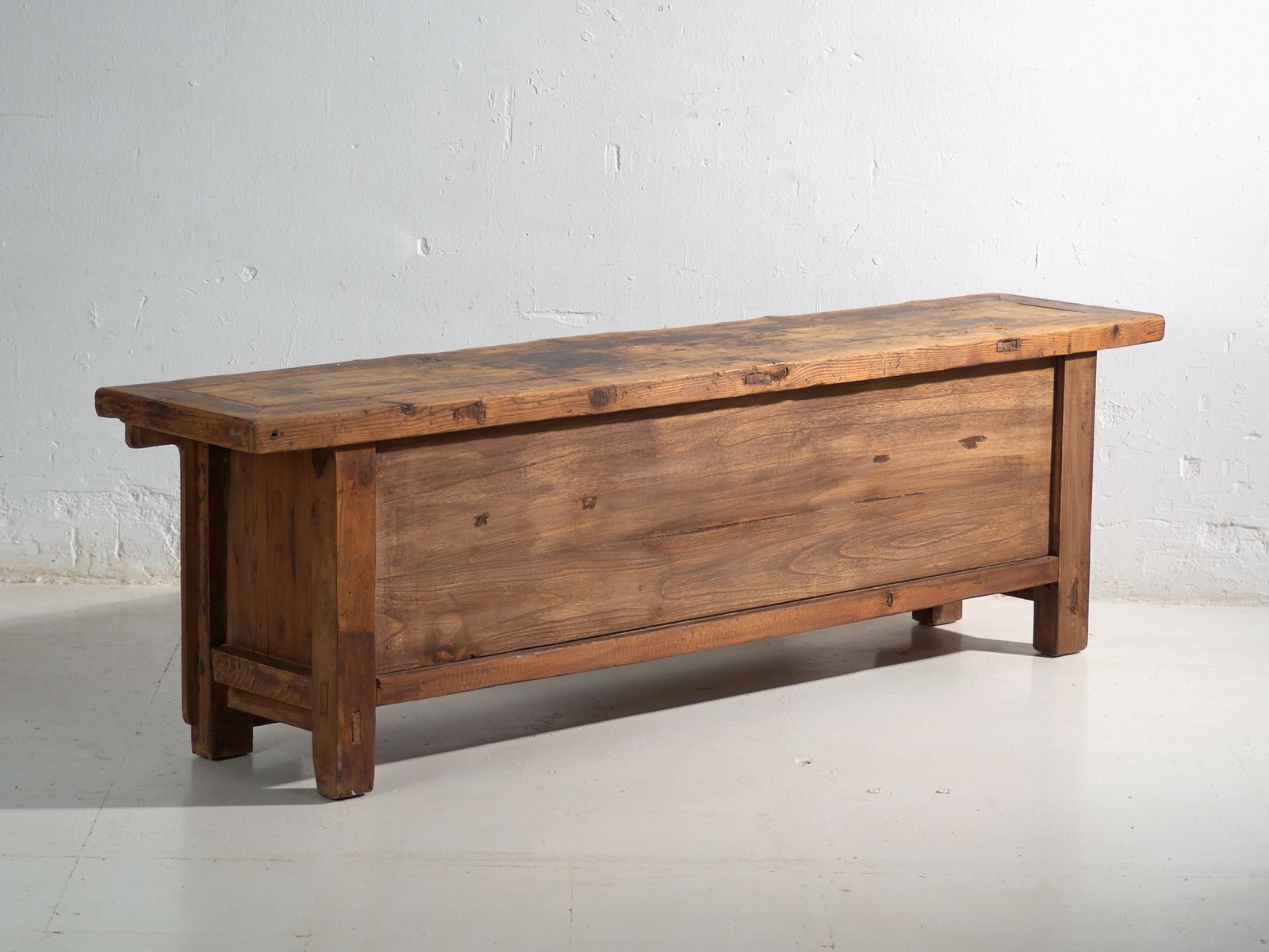 3040.0 Antique Low Carved Sideboard In Elm Wood – China, Circa 1930 photo