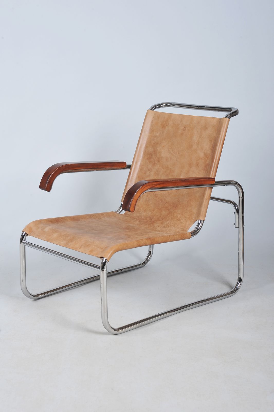 Restored Bauhaus Armchair, By M. Breuer For Thonet, Chrome, Czech, 1920s