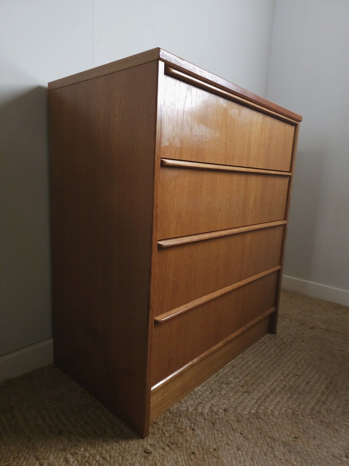 Mid Century Chest Of Drawers Retro Vintage Teak Storage Roller Drawers Delivery photo furniture
