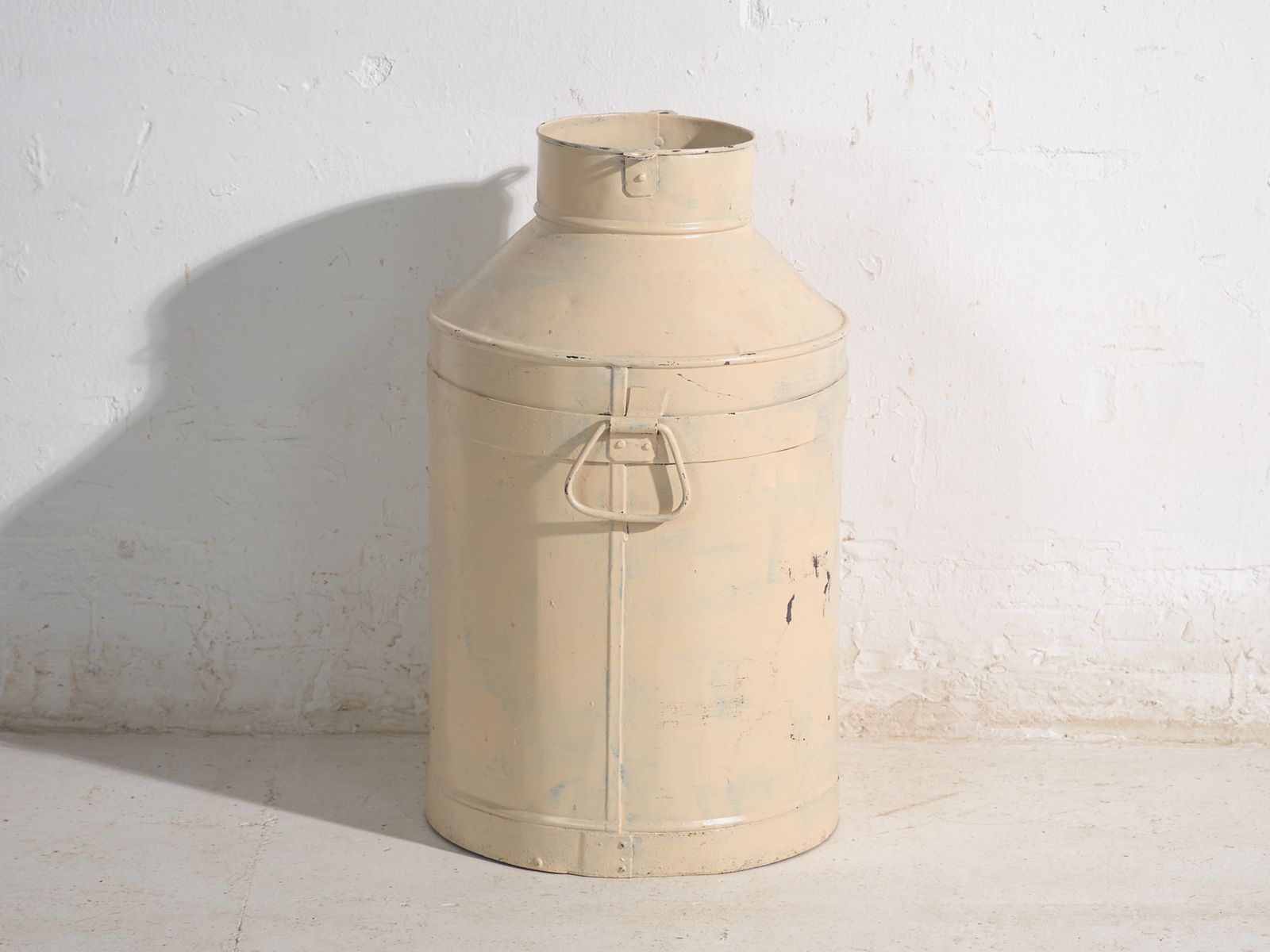 Set Of Two Antique Painted Tin Milk Cans – Poland, Circa 1950 photo Garden Decor