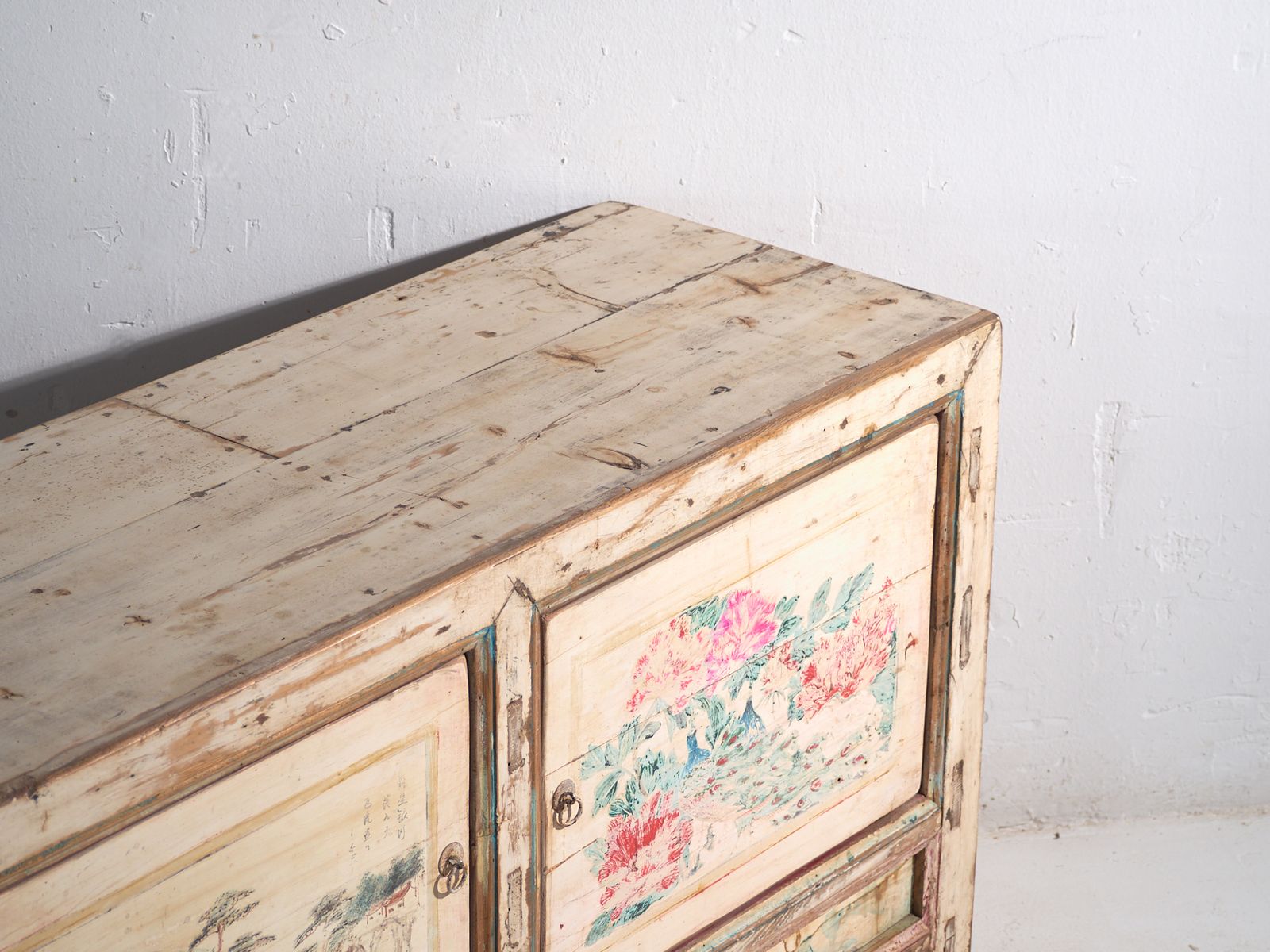 Antique Painted Sideboard In Pine Wood – China, Circa 1930 photo for sale