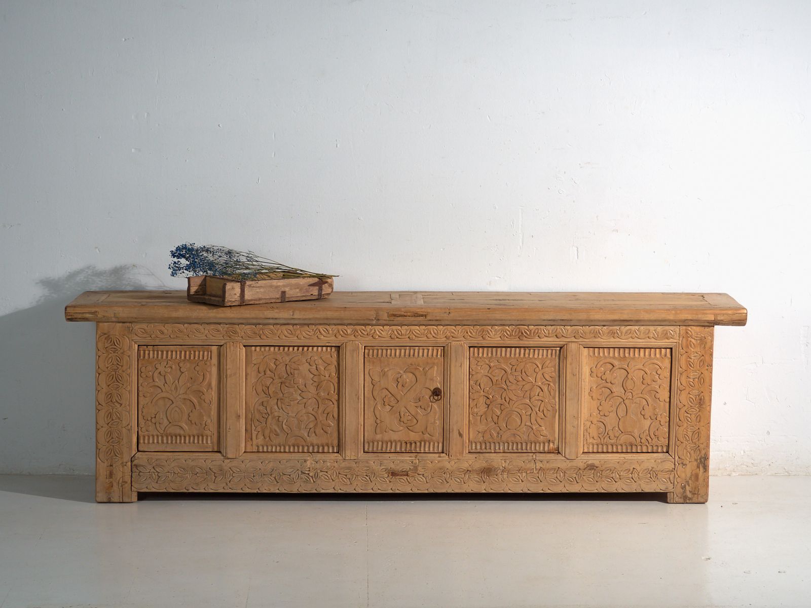 photo for sale Antique Carved Low Sideboard In Fir Wood – China, Circa 1930