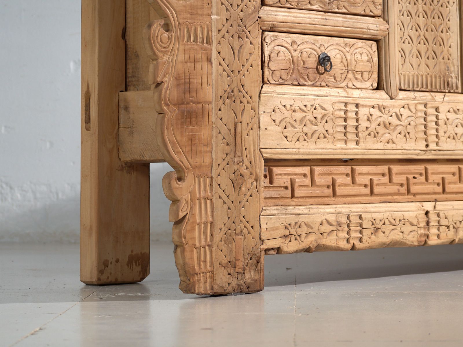 Antique Carved Sideboard In Fir Wood – China, Circa 1930 photo furniture