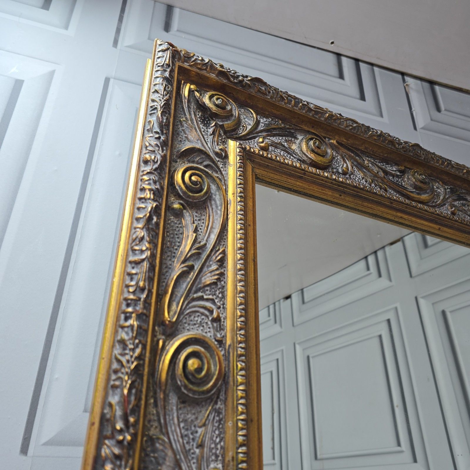 8ft Tall Large Mirror Ornate Gilt Frame Full Length Wall Glass Antique Style photo vintage