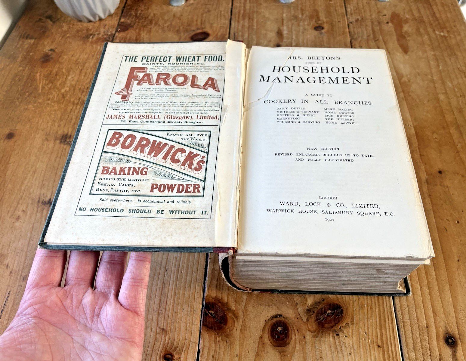 Home Decor 1907 Mrs Beetons Book Of Household Management New Edition Leather Ward Lock & Co photo