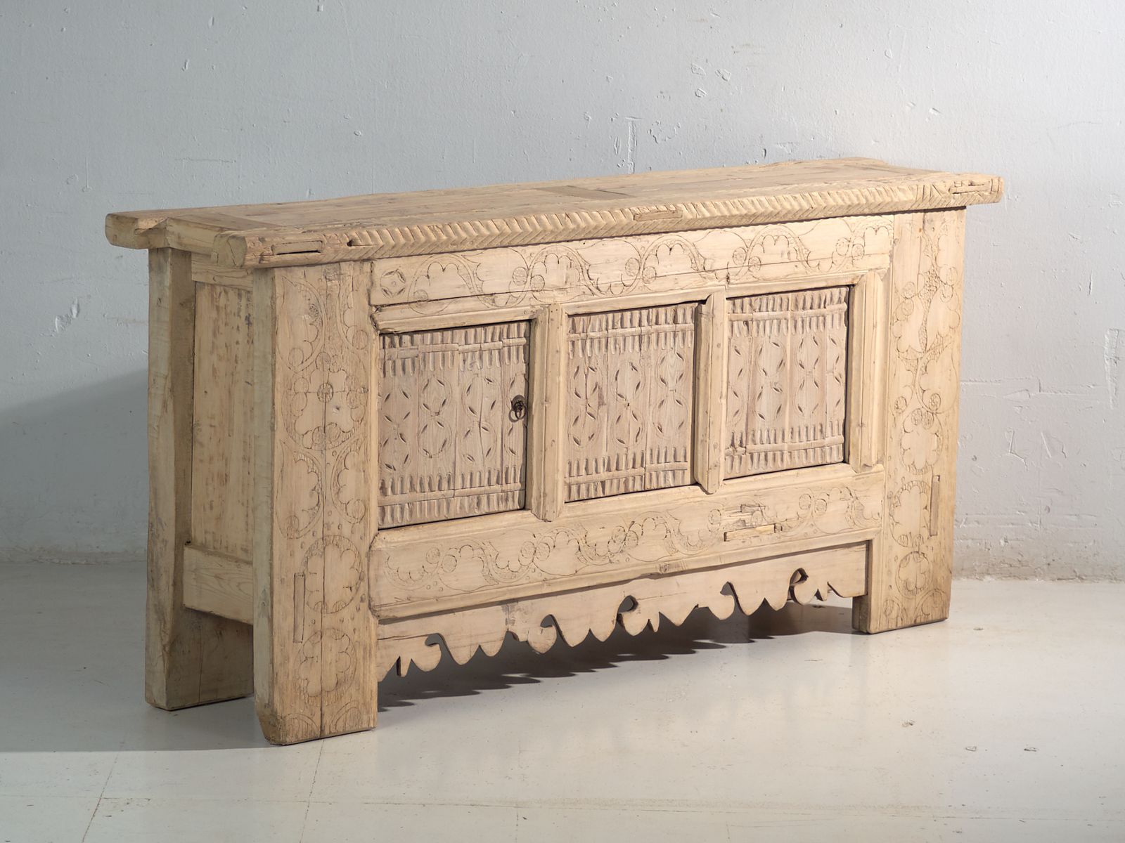 Antique Carved Sideboard In Fir Wood – China, Circa 1930