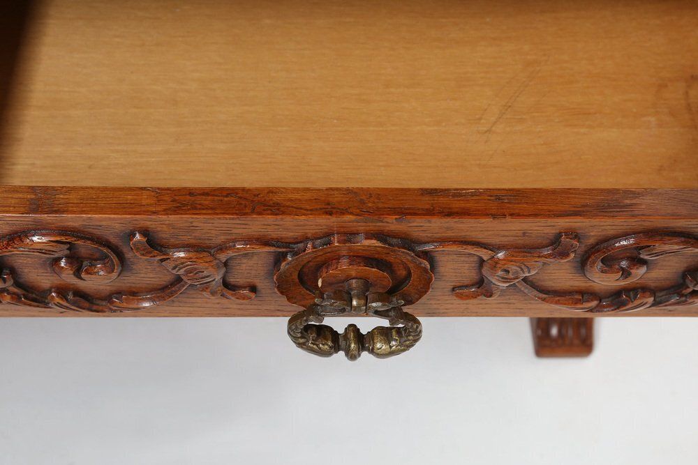 Furniture 20th Century Baroque Carved Sideboard, Spain, 1950 photo