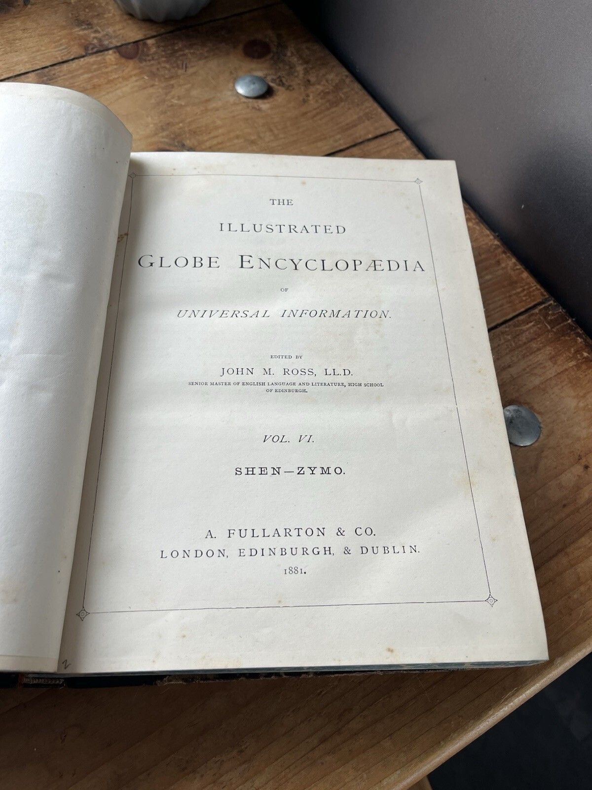 photo for sale Antique Victorian Decorative Book 1881 Gilt Leather Globe Encyclopaedia Vol VI 6
