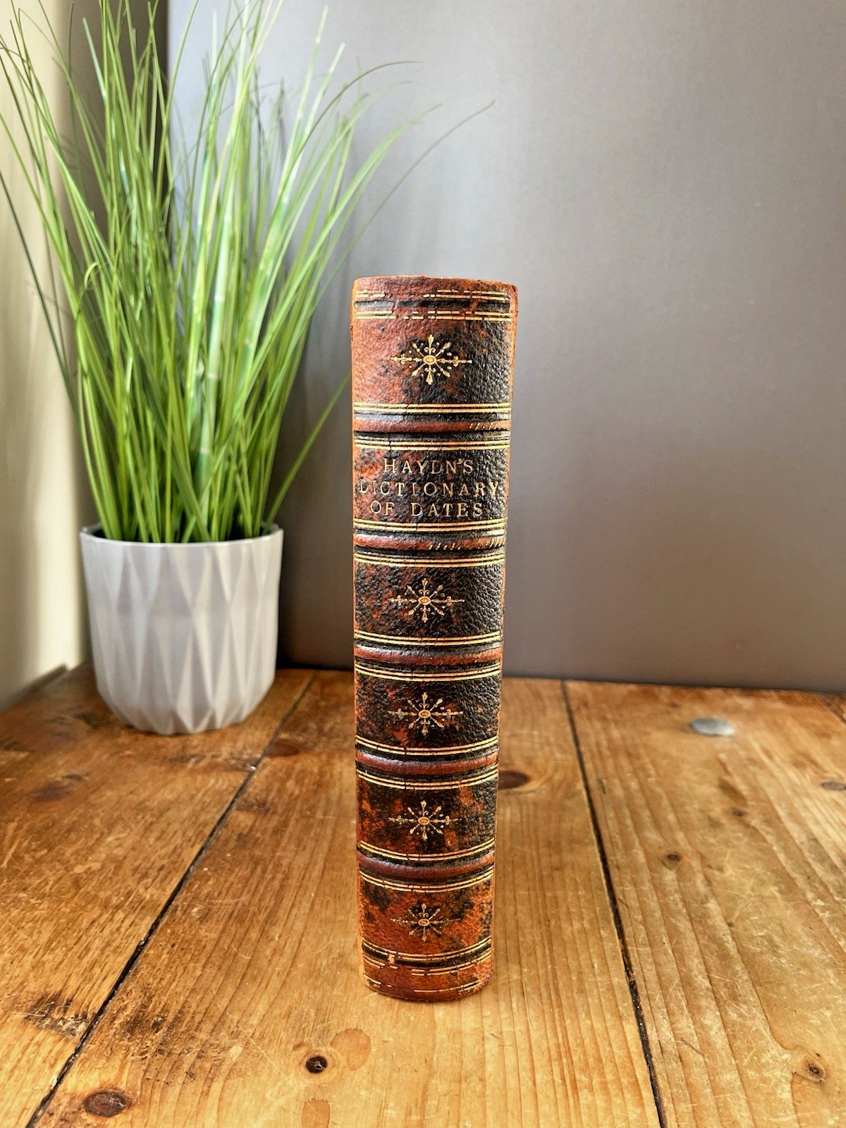 Antique Victorian Decorative Book 1861 Leather Joseph Haydns Dictionary Of Dates photo furniture