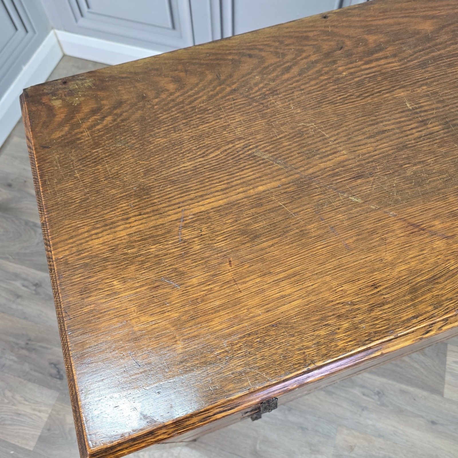 Antique Chest Of Drawers Arts & Crafts Oak Bedroom Storage Commode Wood Vintage photo 290.0