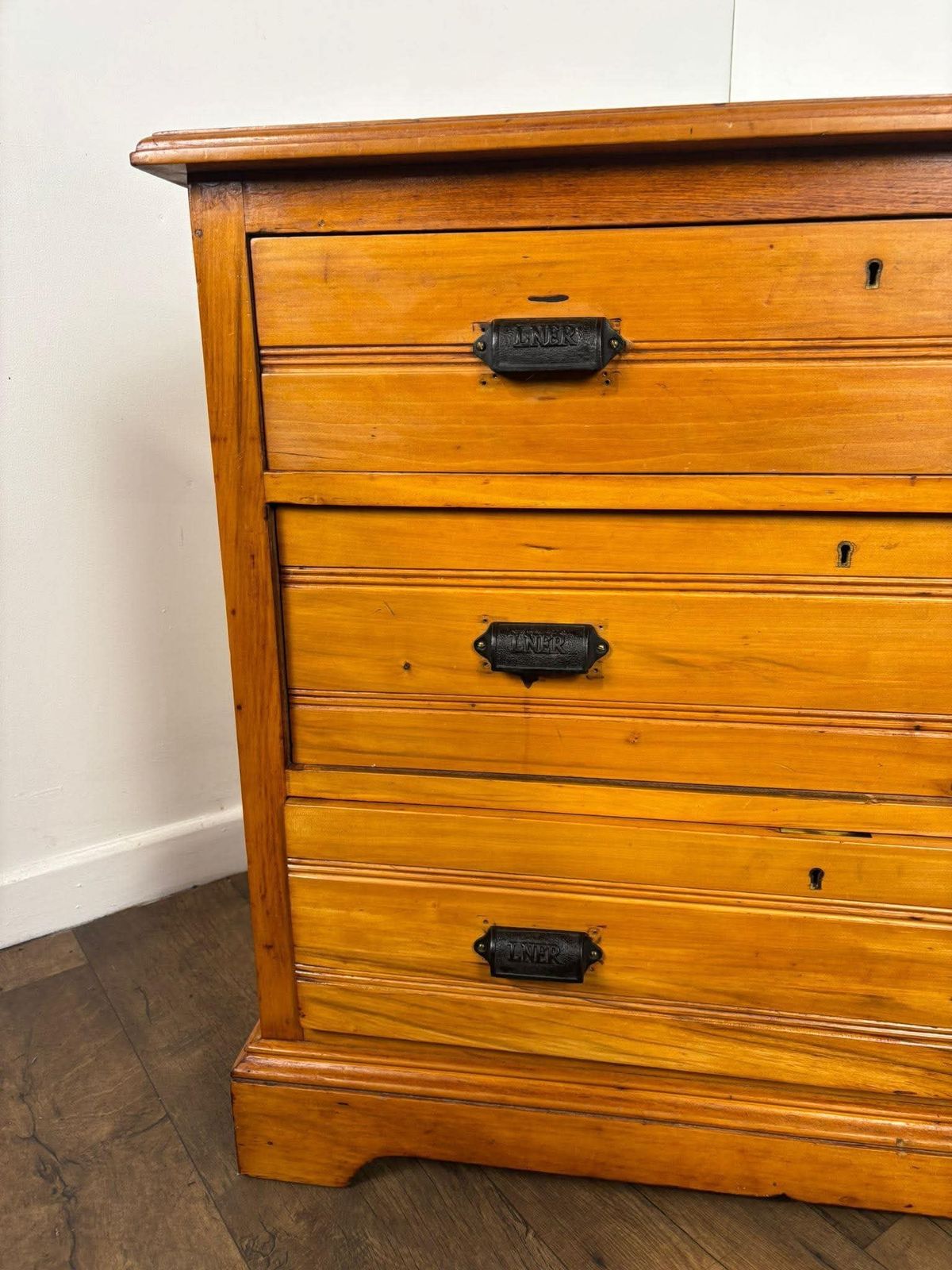 Edwardian Satin Walnut Three Drawer Bedroom Chest photo 429.0