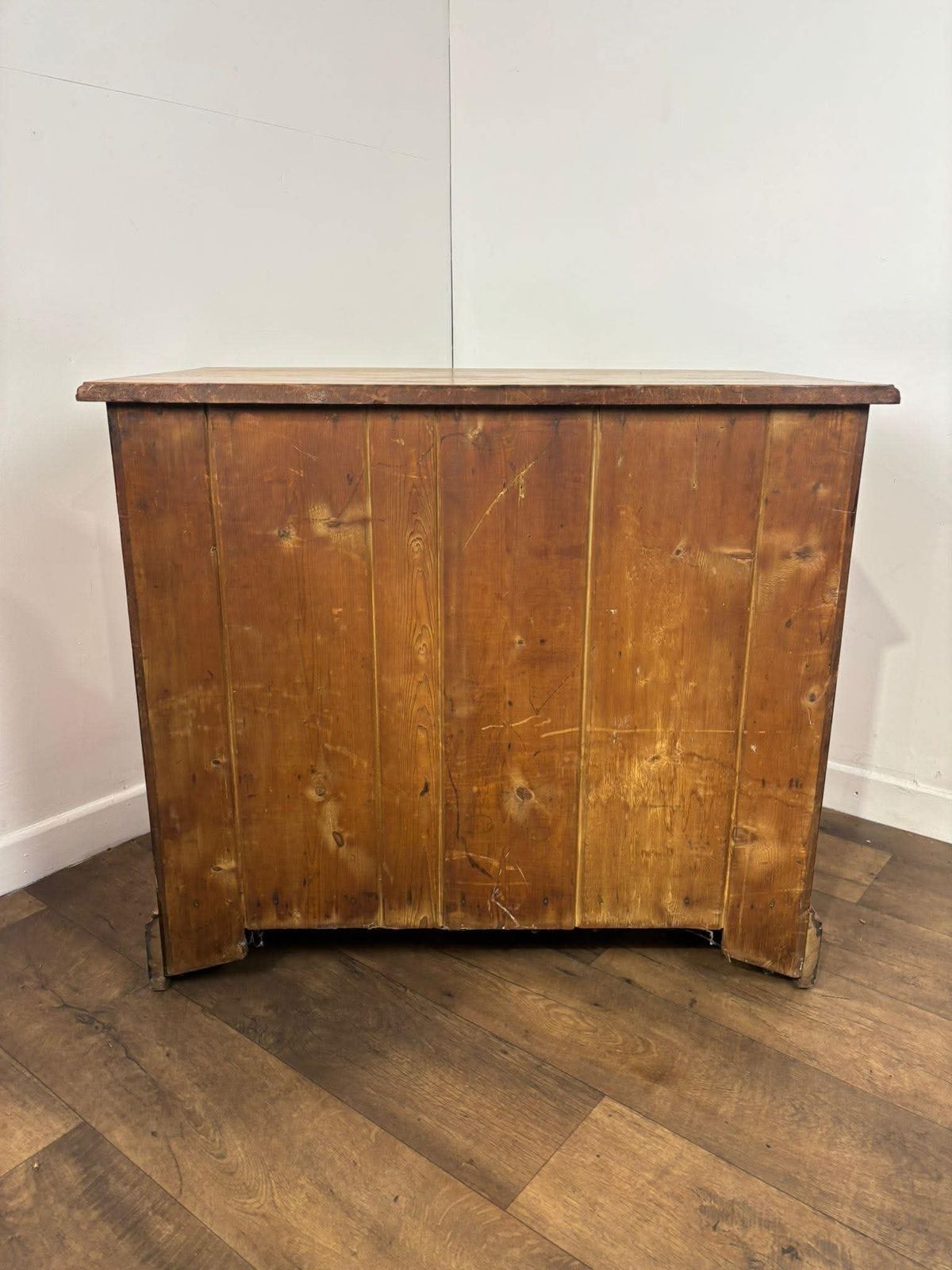 429.0 Edwardian Satin Walnut Three Drawer Bedroom Chest photo