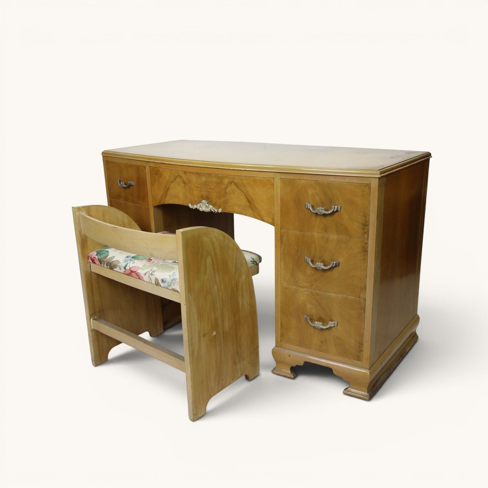 photo vinterior Art Deco Dressing Table And Footstool Set   Ideal For Upcycling