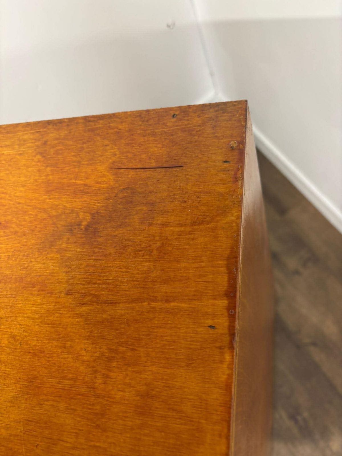 photo furniture Mid Century Oak Veneer Five Drawer Bedroom Chest