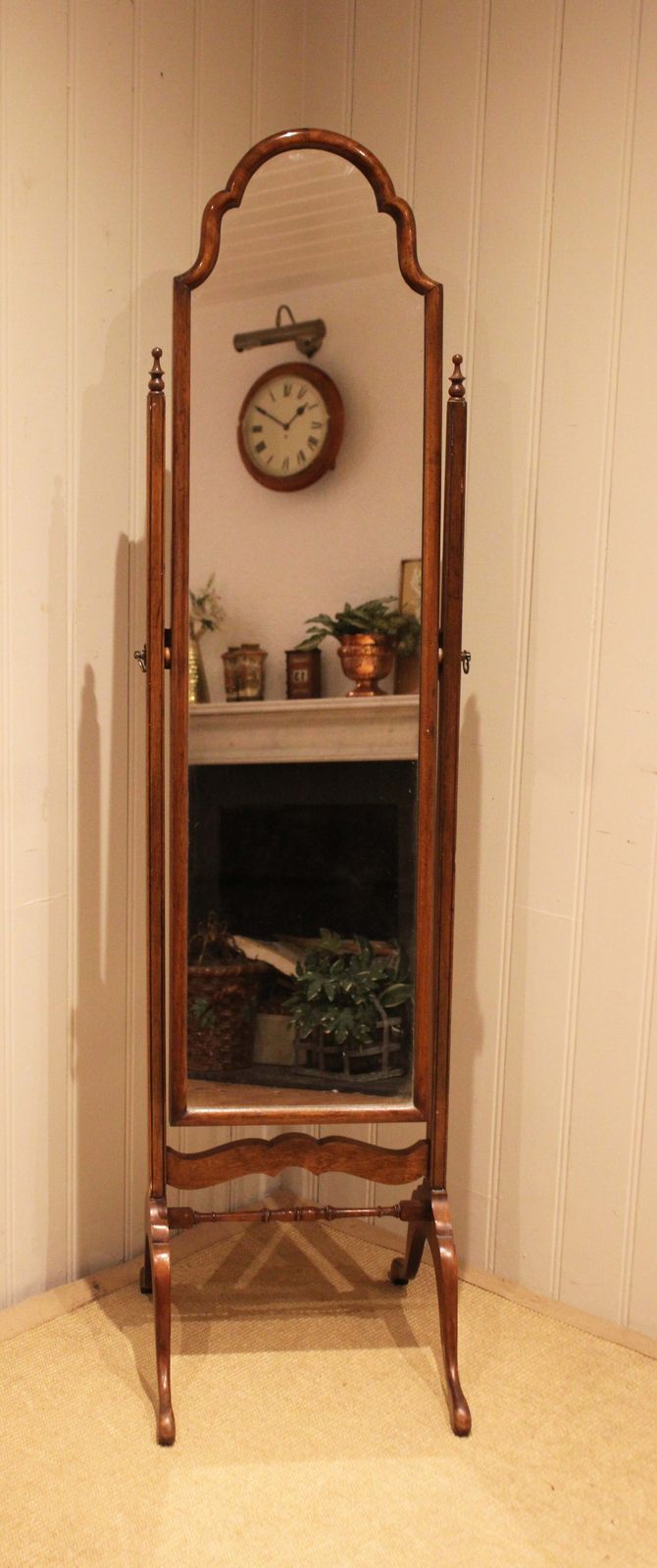 Walnut Cheval Mirror, 1960s, Vintage photo for sale