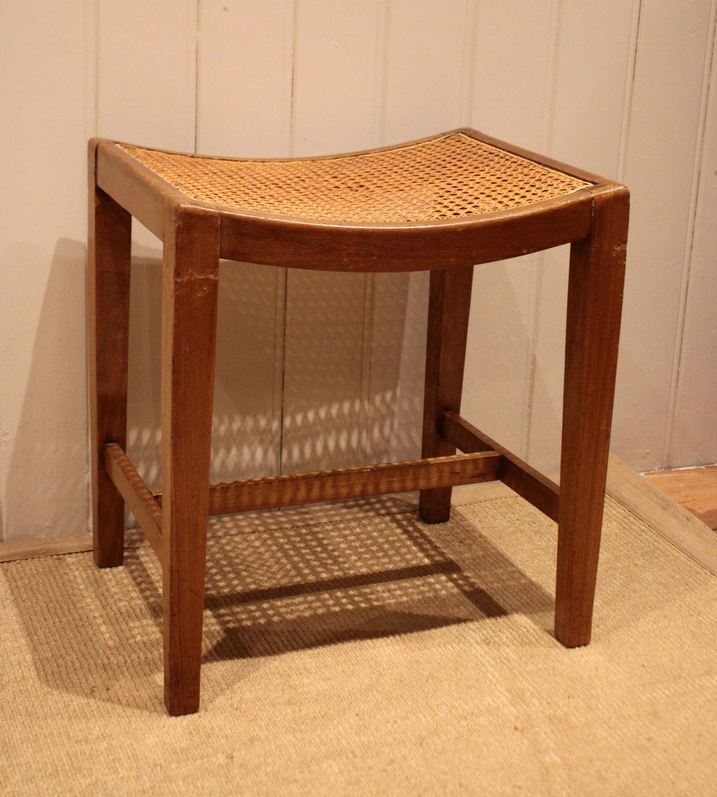 Beech Wood Cane Seated Stool photo Furniture