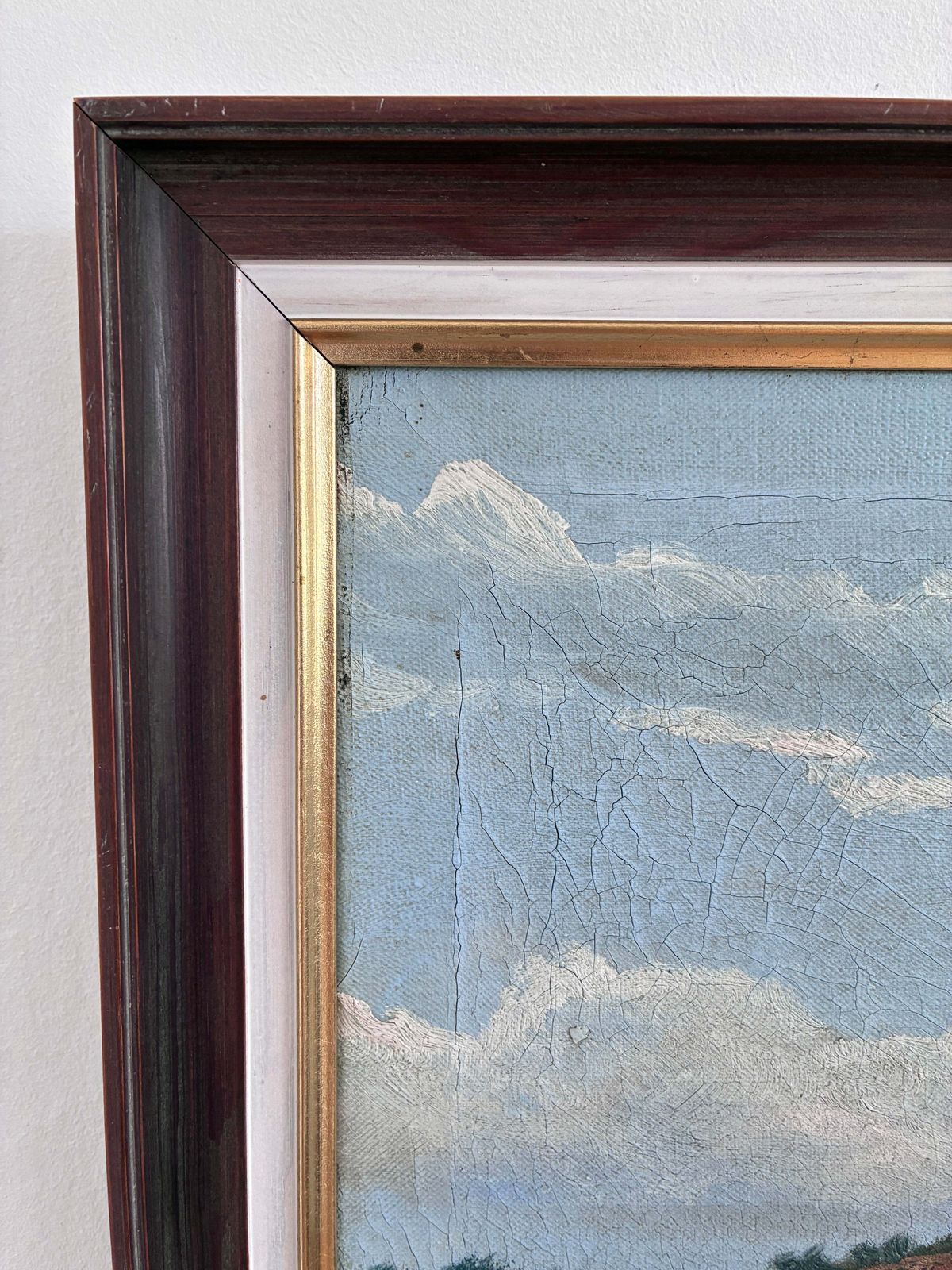 photo for sale Antique Original Landscape Oil Painting, Signed Countryside Art