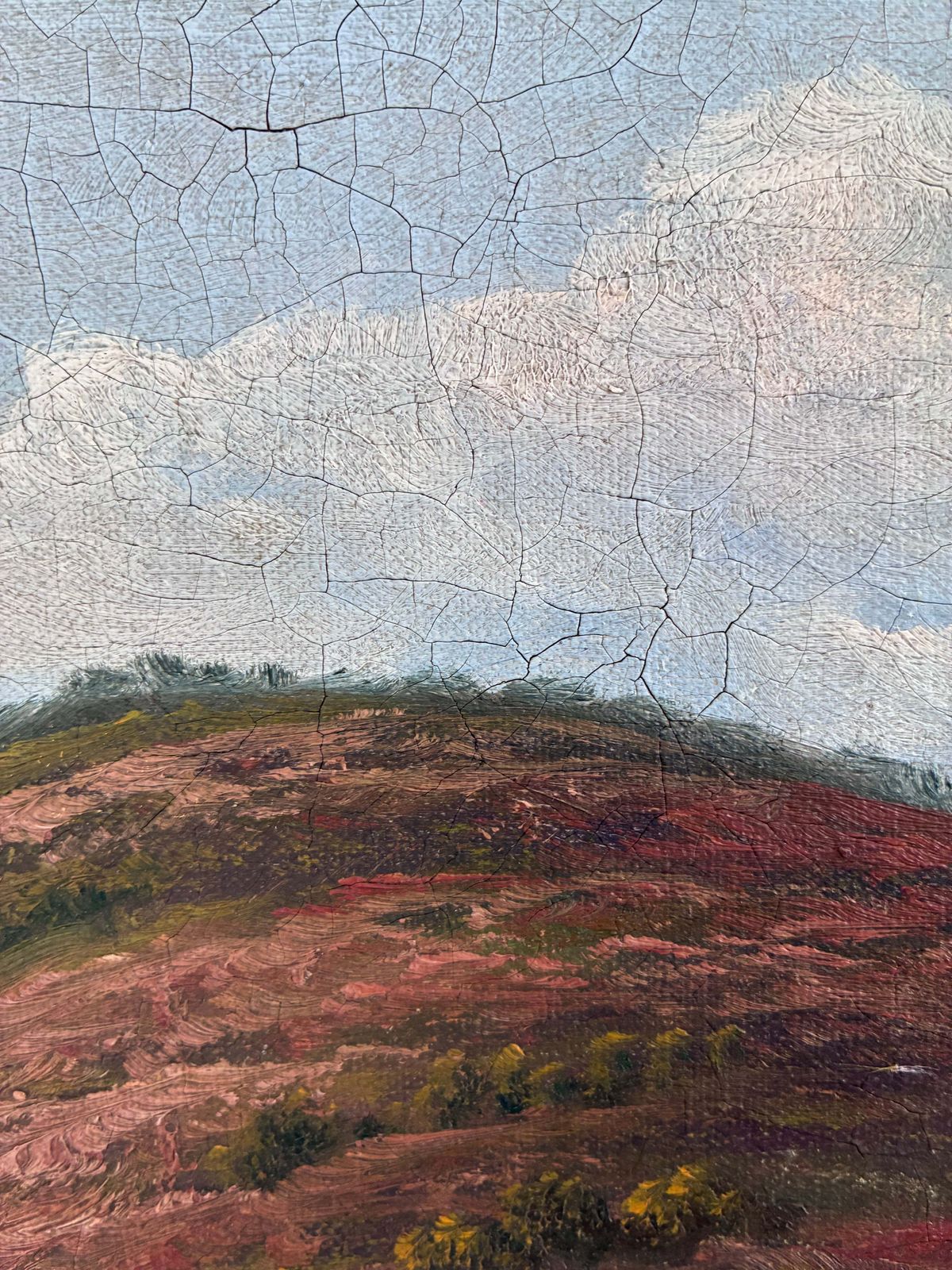 Art Antique Original Landscape Oil Painting, Signed Countryside Art photo
