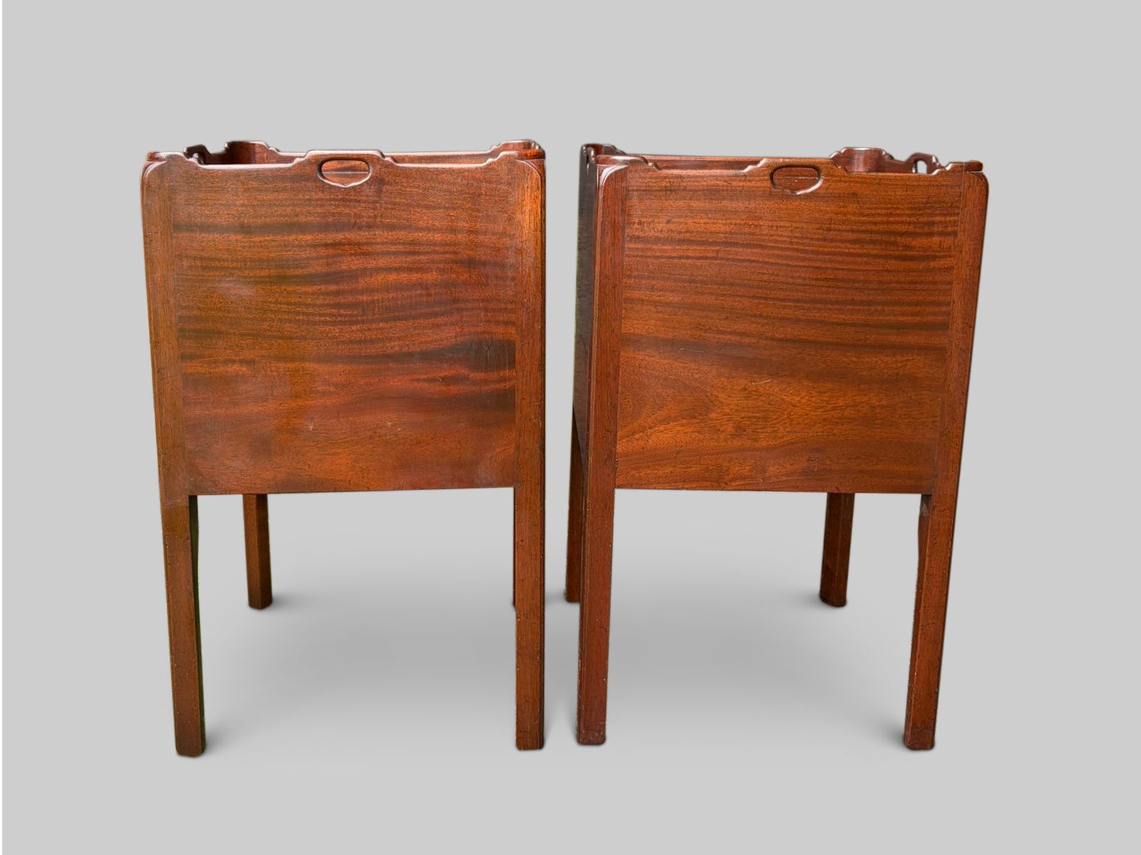 Pair Of Georgian Style Bedside Cabinets With Tambour Doors And Single Drawer photo Furniture
