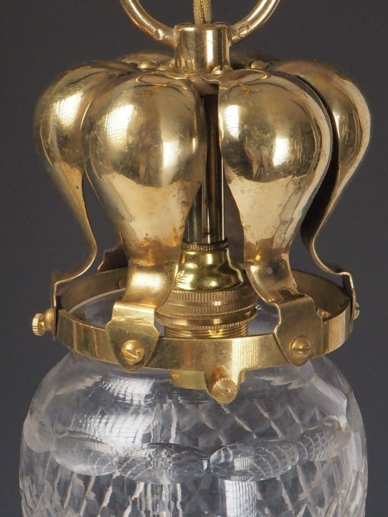 Antique Pendant Light With Cut Glass Shade And Plume Gallery photo furniture