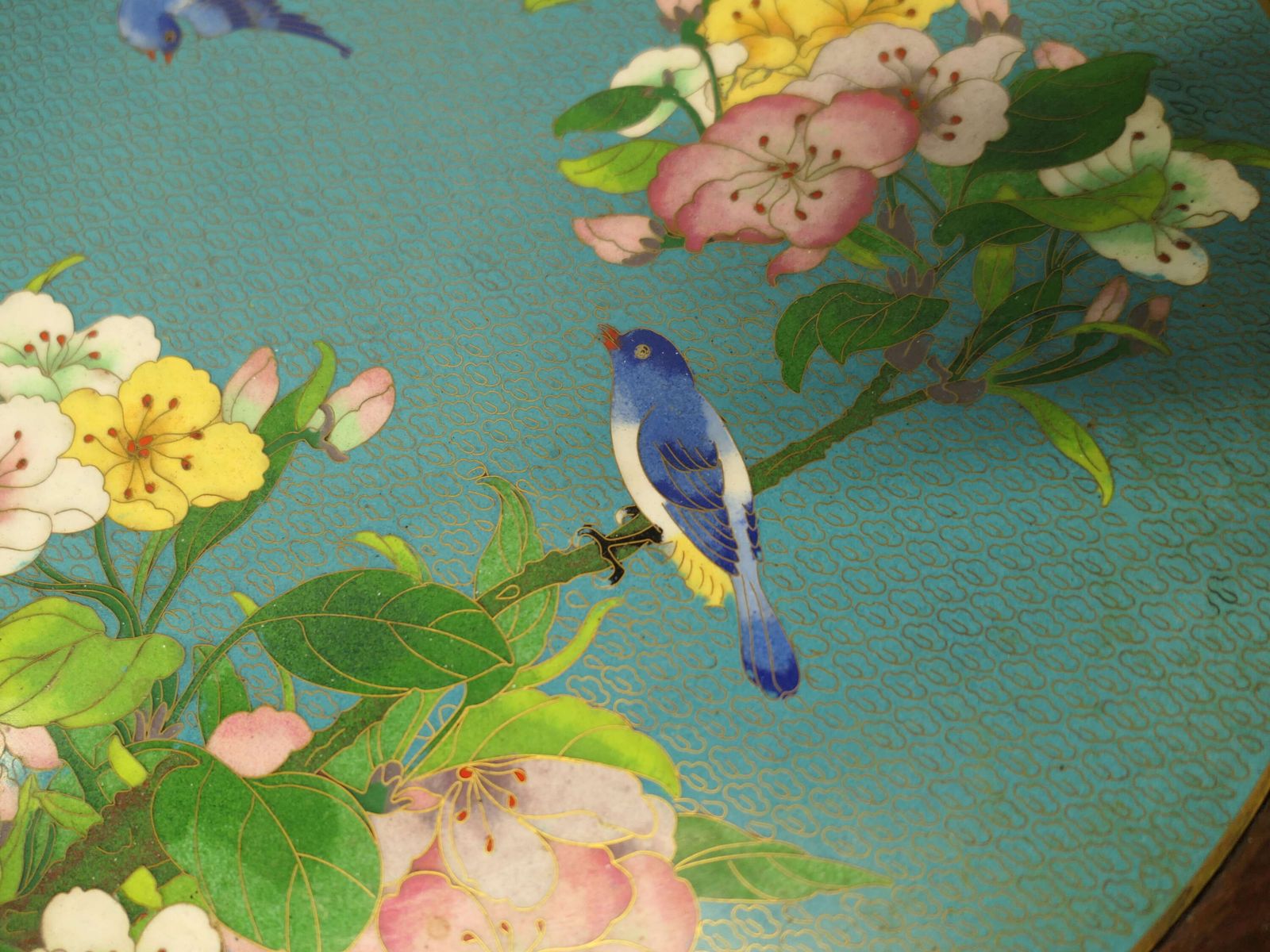Ornate Chinoiserie Cloisonné Wine Table, Birds And Flowers photo furniture