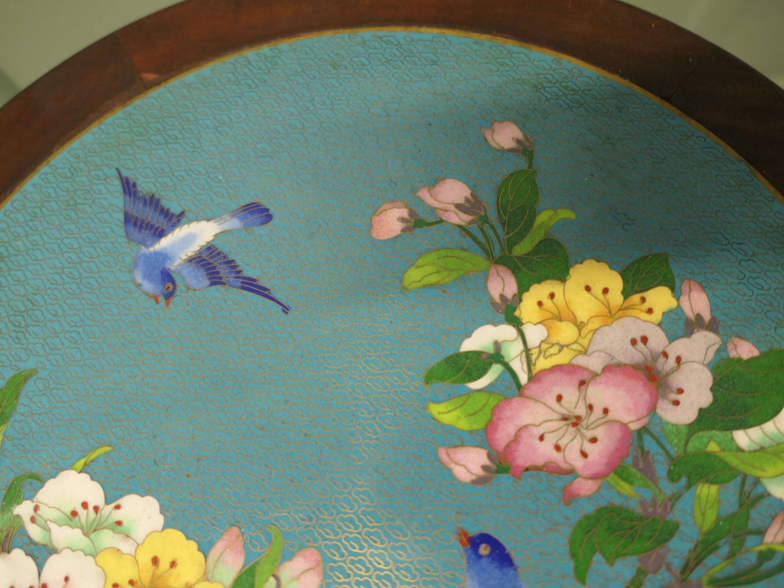 Ornate Chinoiserie Cloisonné Wine Table, Birds And Flowers photo Furniture