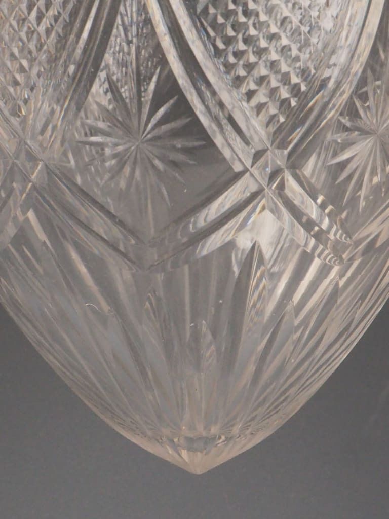 Antique Pendant Light With Cut Glass Crystal Globe & Copper Leaf Gallery photo vintage