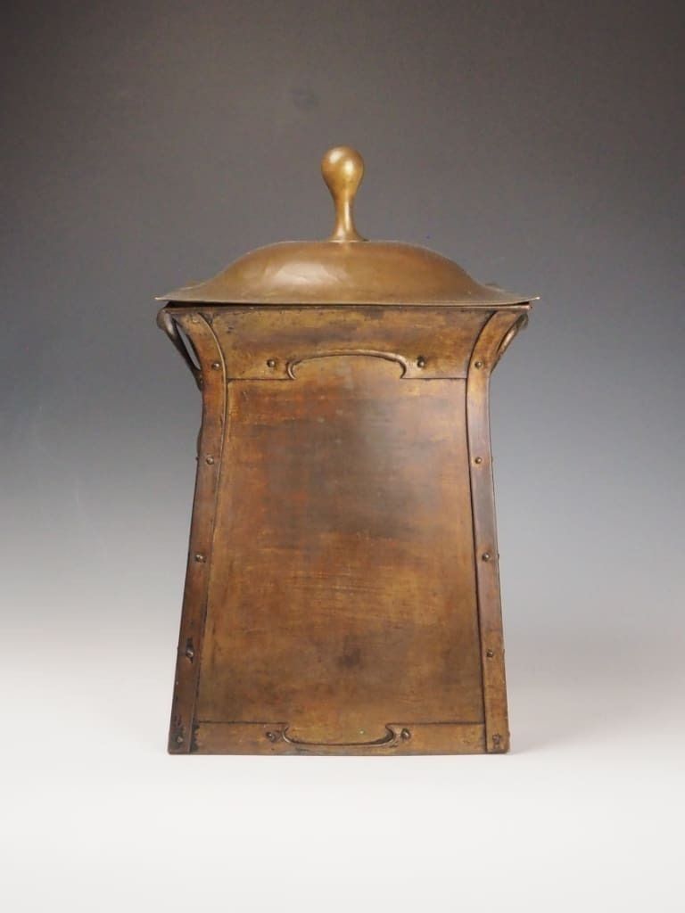 photo furniture Art Nouveau Brass Fireside Coal Scuttle, Late 19th Century