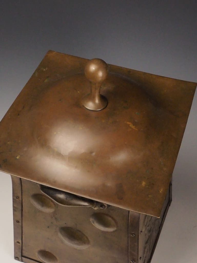 Home Decor Art Nouveau Brass Fireside Coal Scuttle, Late 19th Century photo