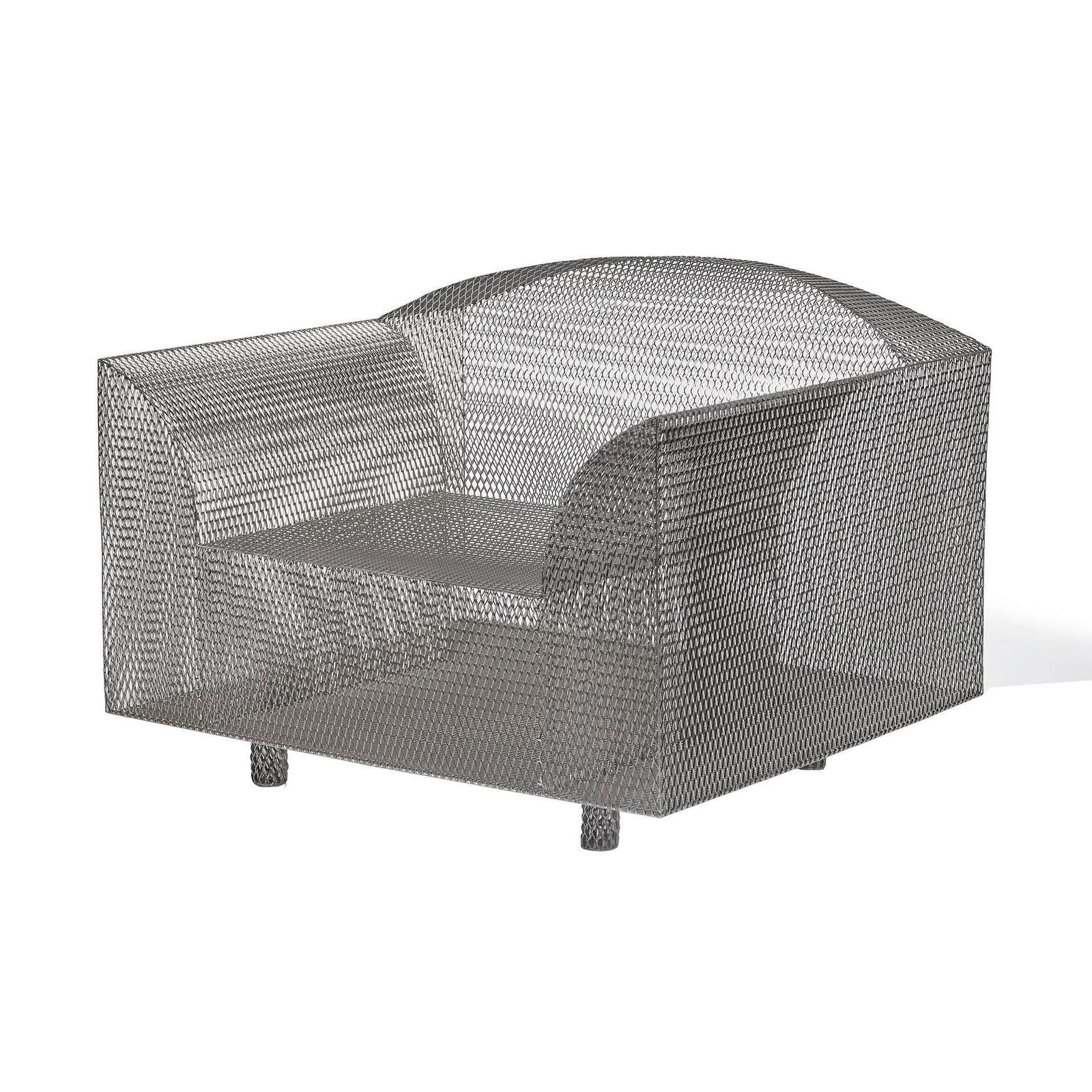 "How High The Moon" Steel Mesh Armchairs By Shiro Kuramata From The 20th Century For Vitra photo furniture