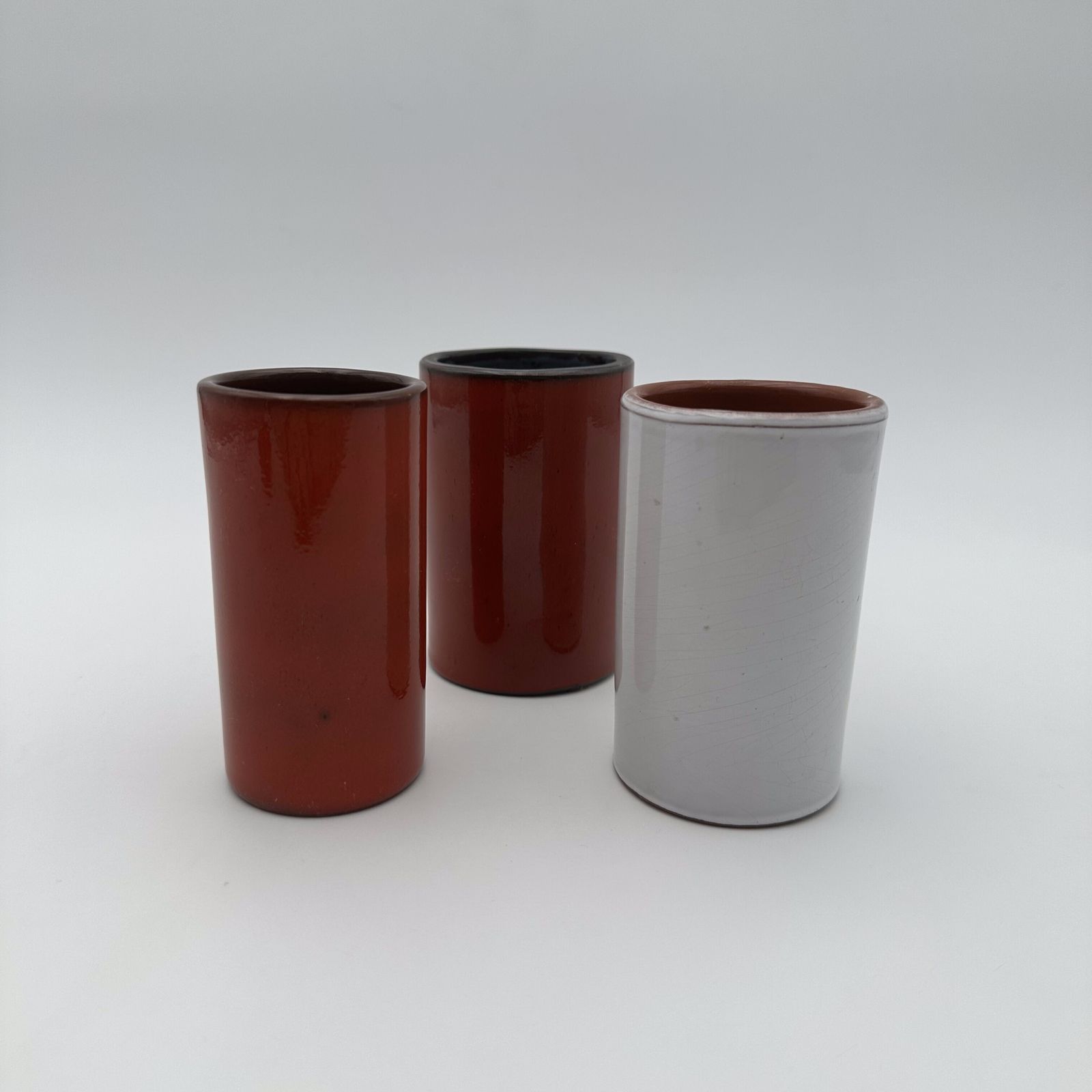 Set Of Three Small Enamelled Ceramic Vases, In The Style Of Georges Jouve, 1950s. photo Home Decor