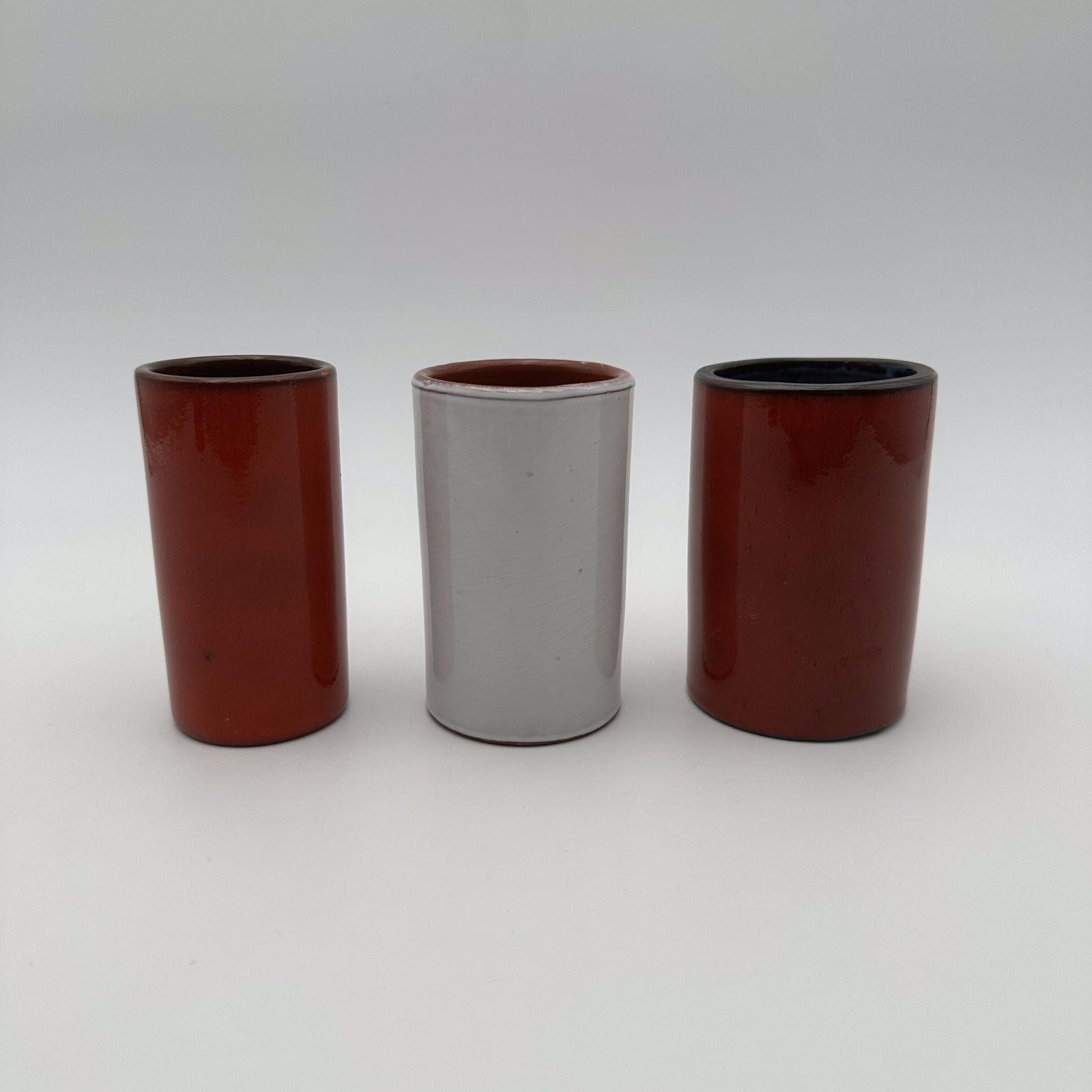 Set Of Three Small Enamelled Ceramic Vases, In The Style Of Georges Jouve, 1950s. photo vinterior