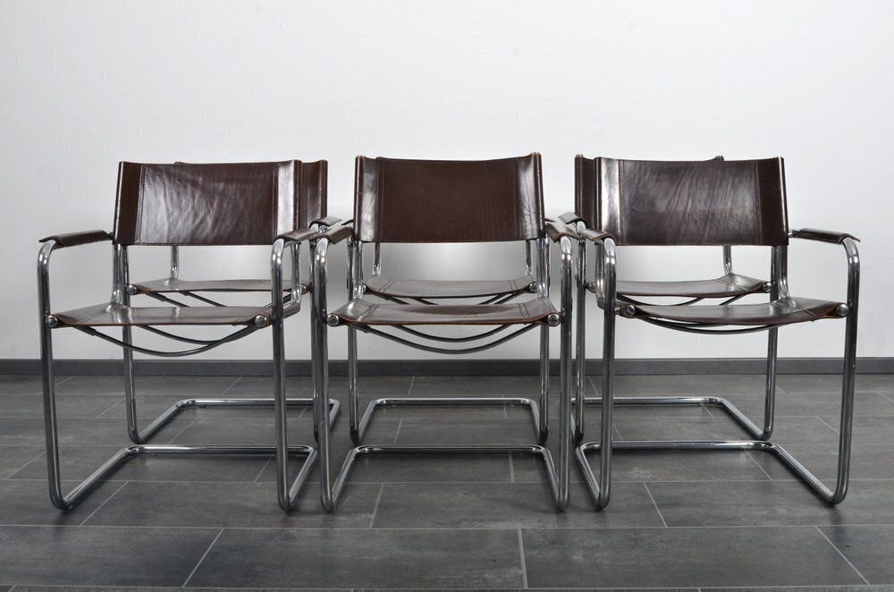 photo furniture Mg5 Saddle Leather Lounge Chairs By Matteo Grassi, Set Of 6