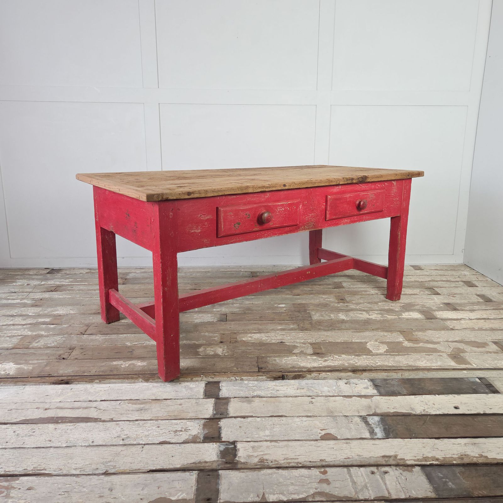 Antique Pine Farmhouse Table, 1900s photo vintage