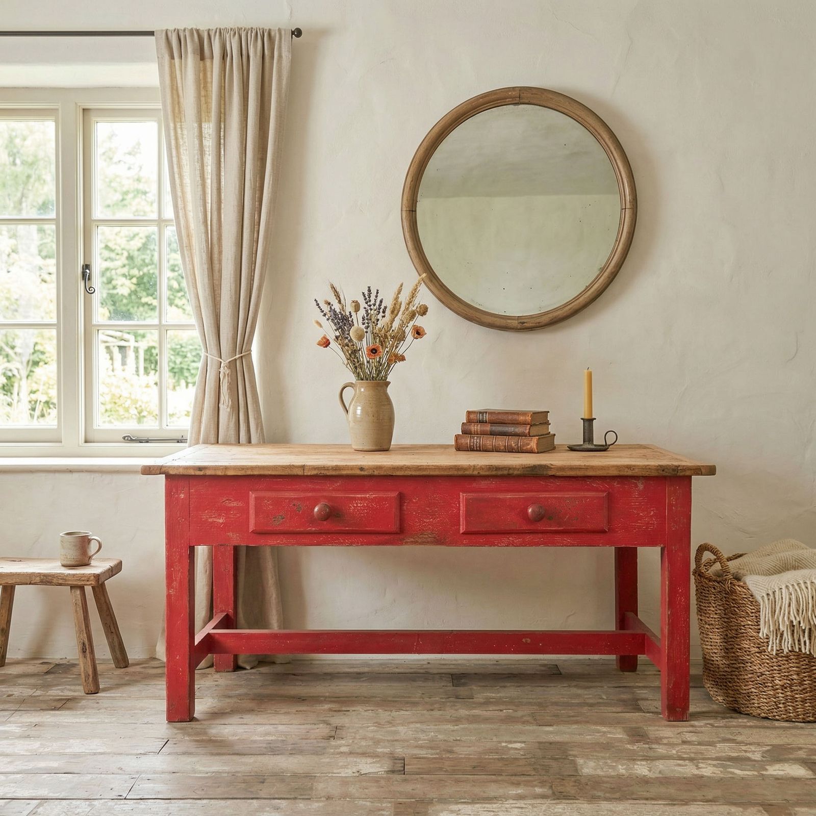 Antique Pine Farmhouse Table, 1900s