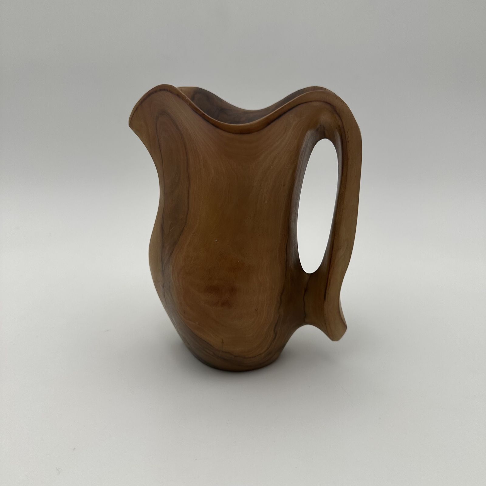 Small Sculptural Free Form Walnut Pitcher, In The Style Of Alexandre Noll, 1950s. photo for sale
