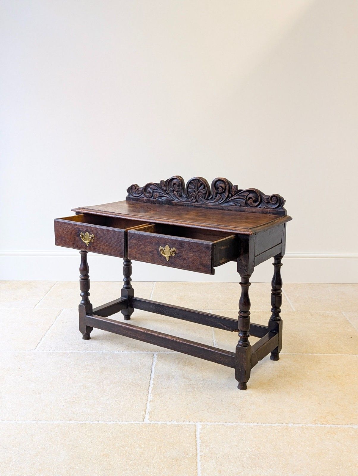 Antique Late Victorian Oak Side Table C.1890 photo for sale