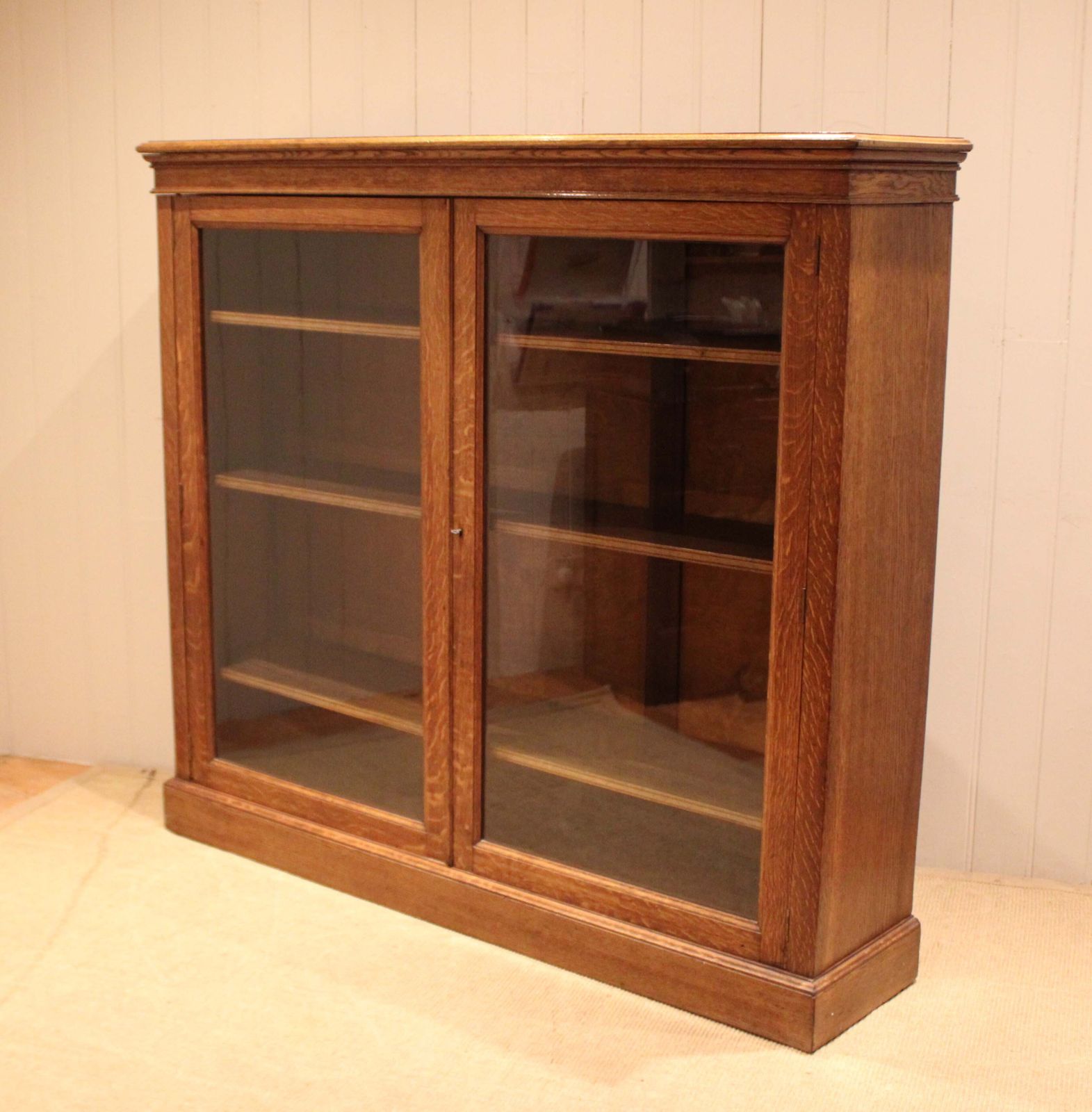 Large Oak Glazed Library Bookcase photo furniture