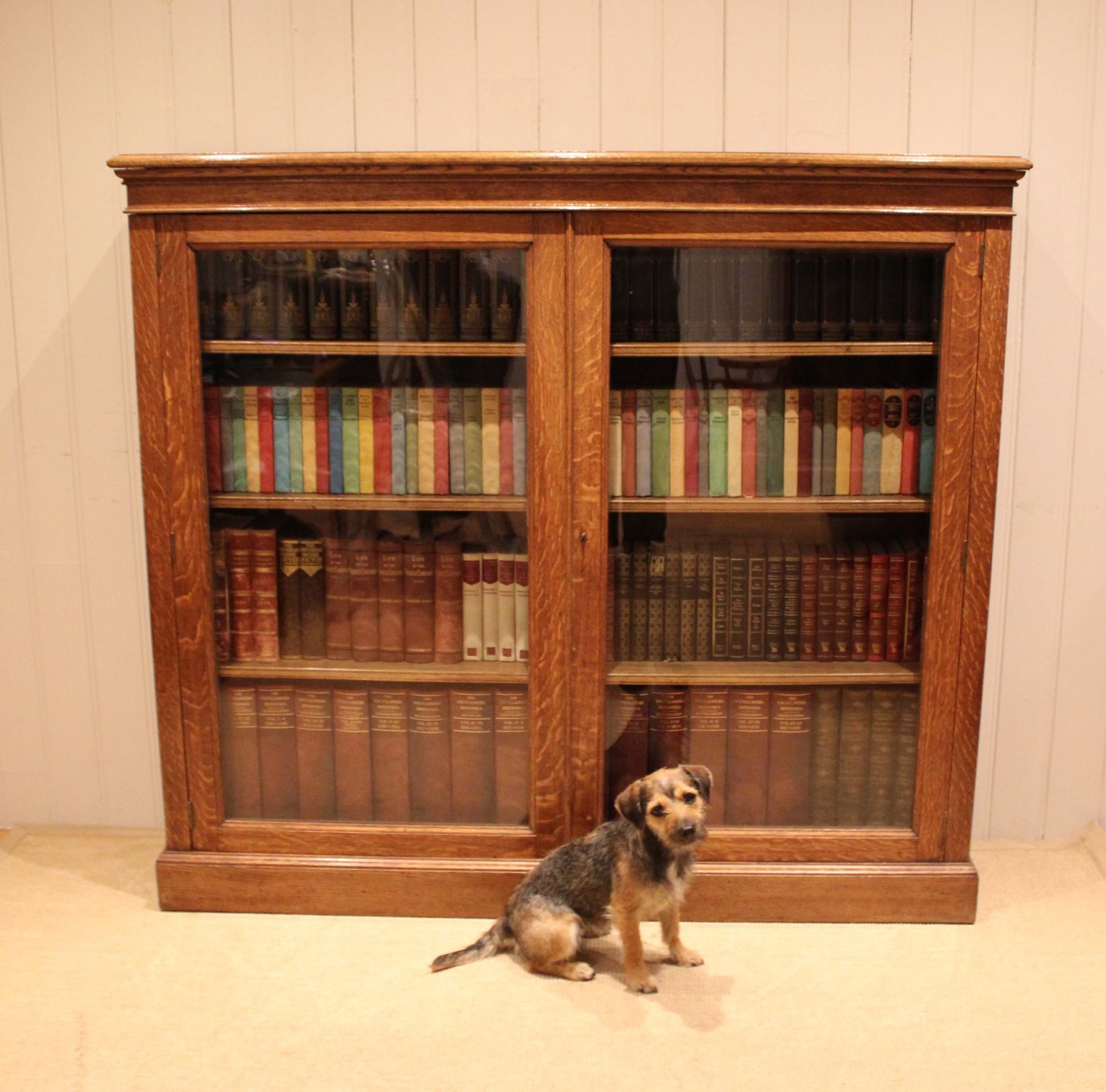 Large Oak Glazed Library Bookcase photo buy