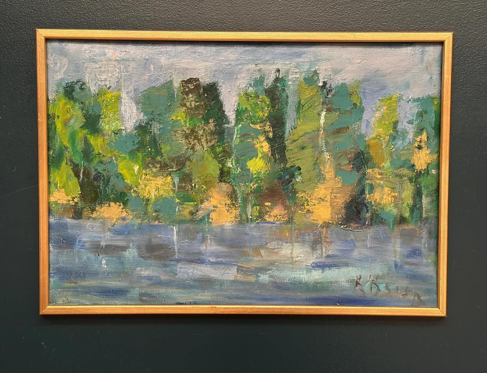 photo vintage Original Oil On Canvas – “Landscape” By K. Osian – Signed – Vintage & Framed – 66 × 46 Cm (26" × 18.1")