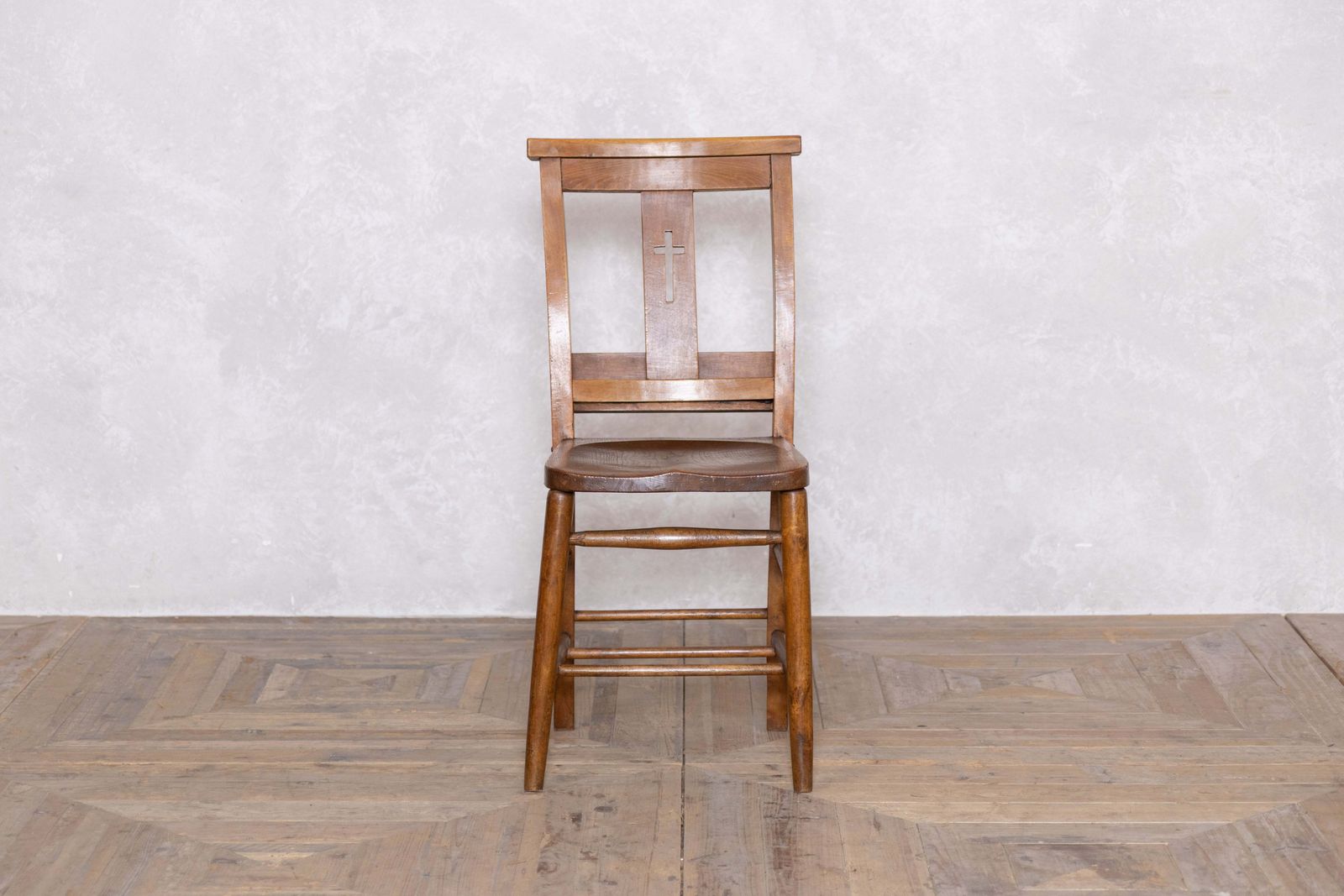 1920's Vintage Wooden Chapel Chairs photo for sale