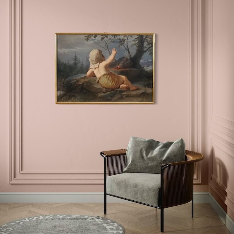 photo vintage Italiaans schilderij 'Winter', 19e eeuw