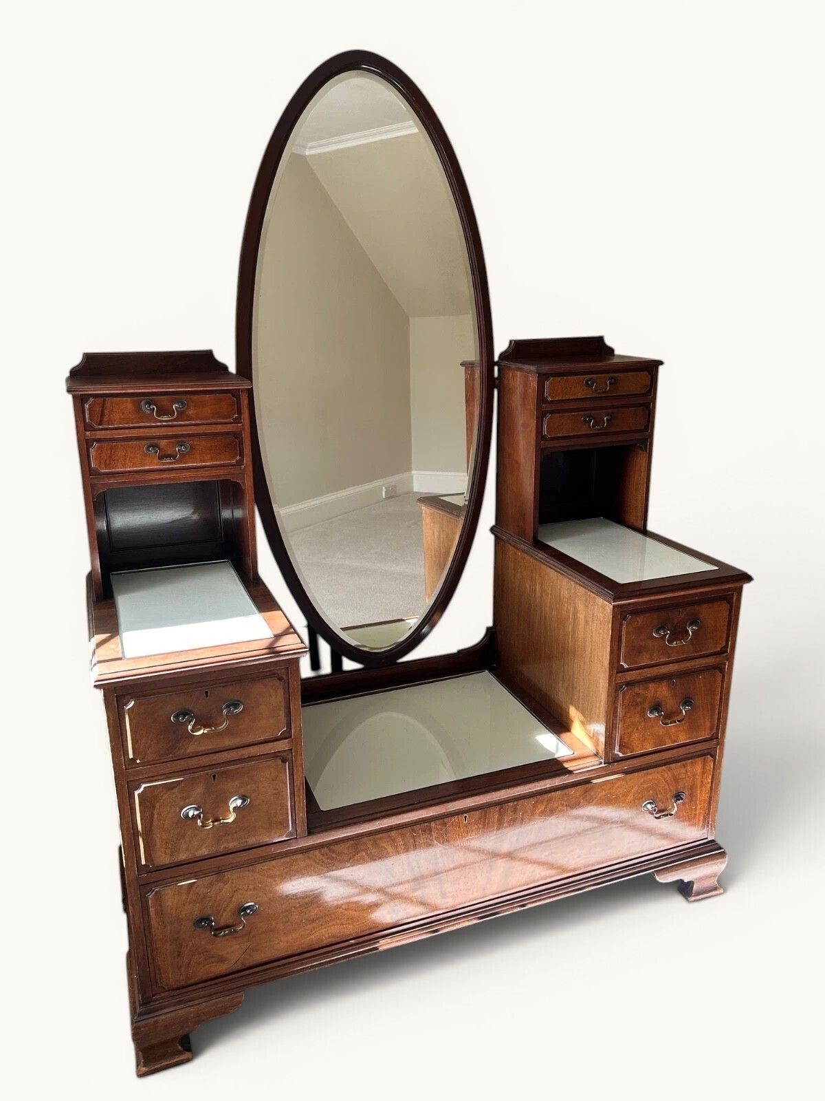 Antique Mahogany Dressing Table With Removable Mirrror