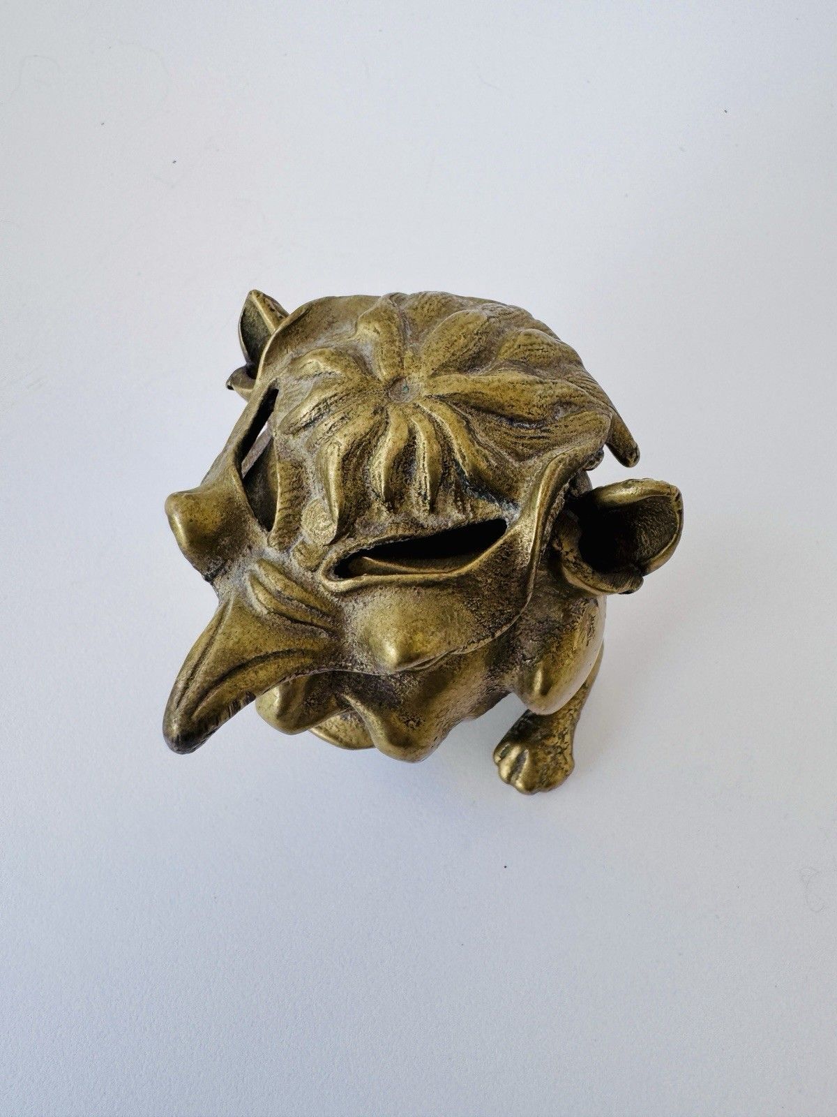 photo furniture Antique Inkwell 1880 1900 Brass Grotesque Devil Imp Ink Dip Stand Gothic